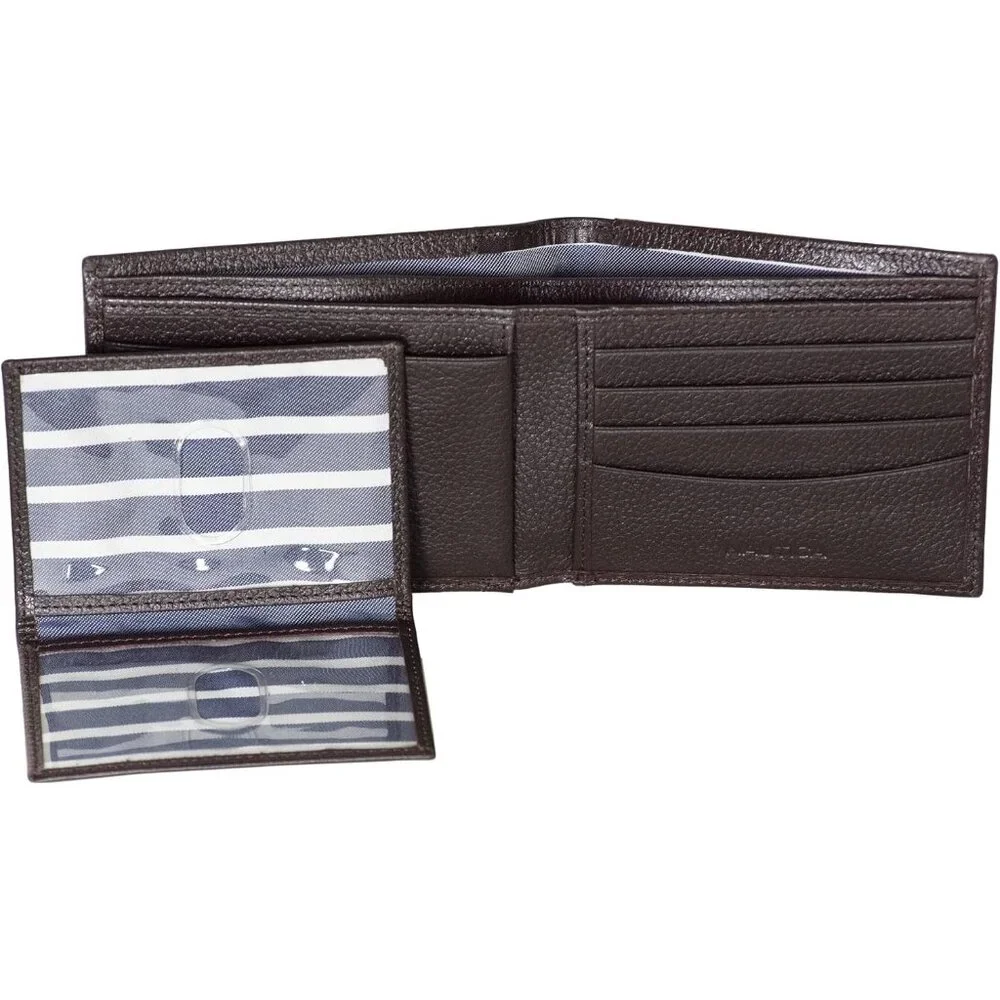 Men's Classic Leather Bifold RFID Wallet (Available in Smooth or Pebble Grain)